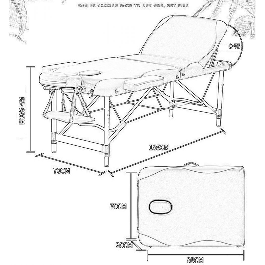 Beauty Salon Professional Massage Stable Metal Frame Facial Bed 